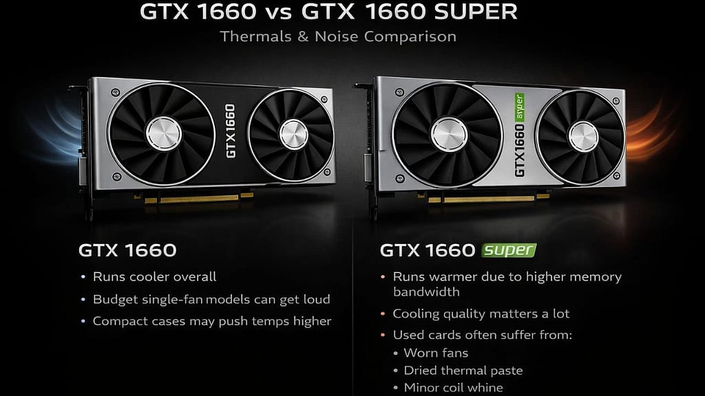 GTX 1660 vs GTX 1660 super Thermals and noise comparison
